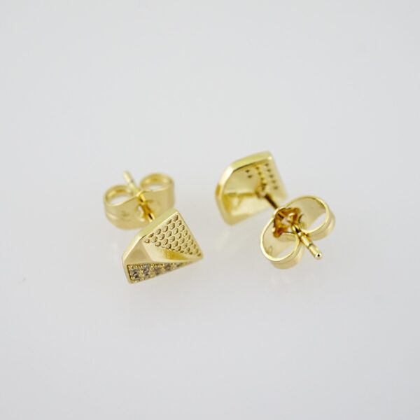 E2132 Earrings - Aretes - Zircon Stone - 14K Real Color - Image 2