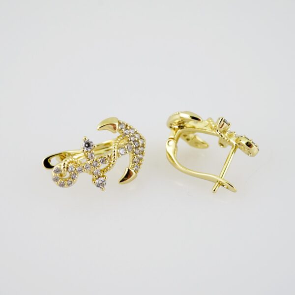 E2133 Earrings - Aretes - Zircon Stone - 14K Real Color - Image 2