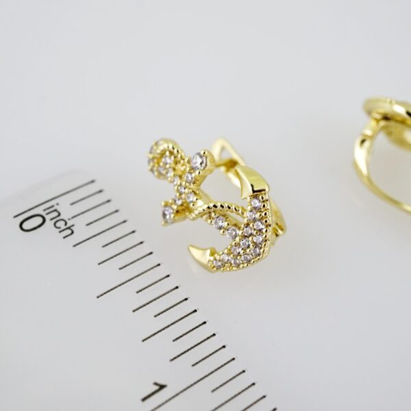 E2133 Earrings - Aretes - Zircon Stone - 14K Real Color - Image 3