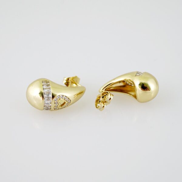 E2134 Earrings - Aretes - Zircon Stone - 14K Real Color - Image 2