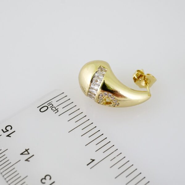 E2134 Earrings - Aretes - Zircon Stone - 14K Real Color - Image 3
