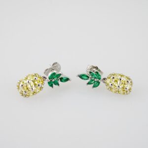 E2136 Earrings - Aretes - Zircon Stone - Silver Color