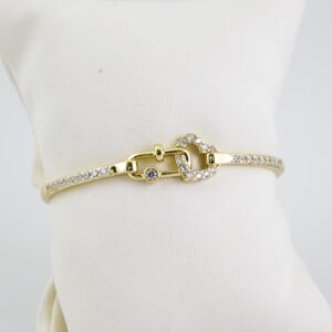 P387 Bangle - Pulsos Duros - Zircon Stone - 14K Real Color