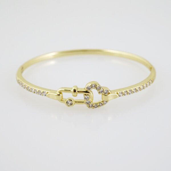 P387 Bangle - Pulsos Duros - Zircon Stone - 14K Real Color - Image 2