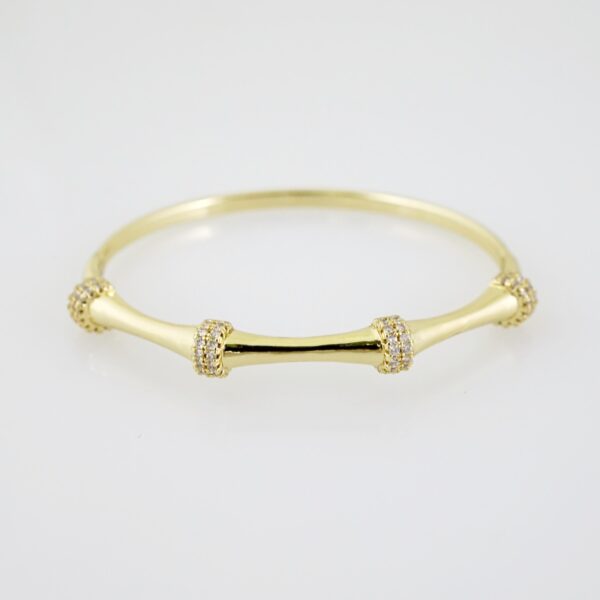 P385 Bangle - Pulsos Duros - Zircon Stone - 14K Real Color - Image 2