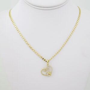SET1613 Cadenas - Colgante -  Chain W - Pendants - 14K Real Color - Zircon Stone - 3mmX60cm