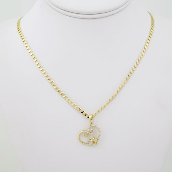 SET1613 Cadenas - Colgante -  Chain W - Pendants - 14K Real Color - Zircon Stone - 3mmX60cm