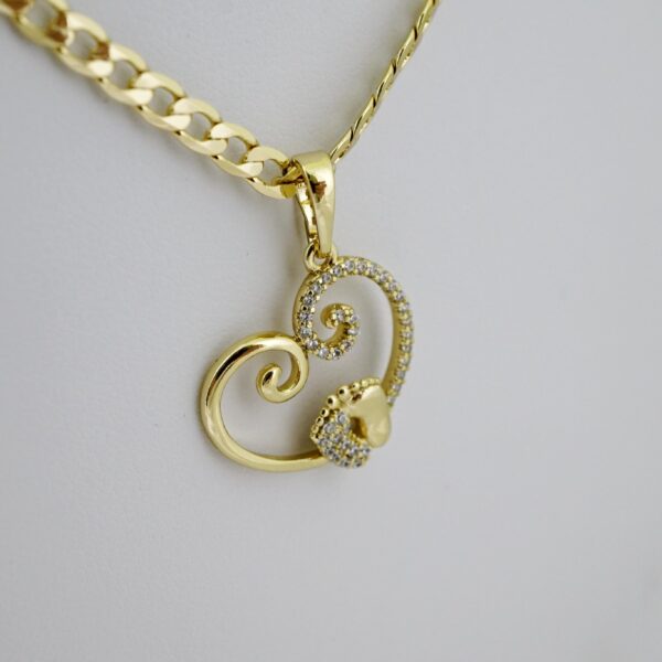 SET1613 Cadenas - Colgante -  Chain W - Pendants - 14K Real Color - Zircon Stone - 3mmX60cm - Image 2
