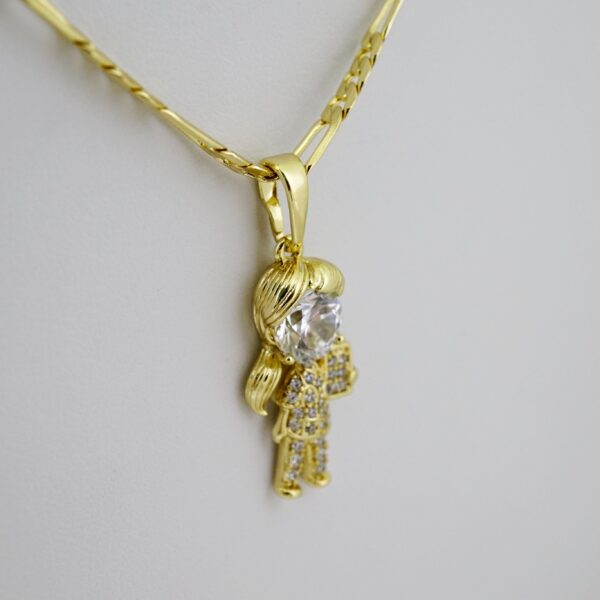 SET1615 Cadenas - Colgante -  Chain W - Pendants - 14K Real Color - Zircon Stone - 3mmX50cm - Image 2