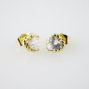 E2157 Earrings - Aretes - Zircon Stone - 14K Real Color