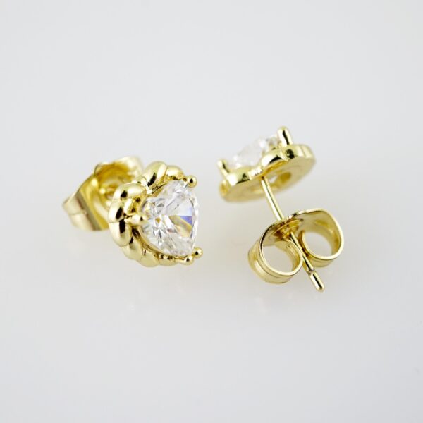 E2157 Earrings - Aretes - Zircon Stone - 14K Real Color - Image 2