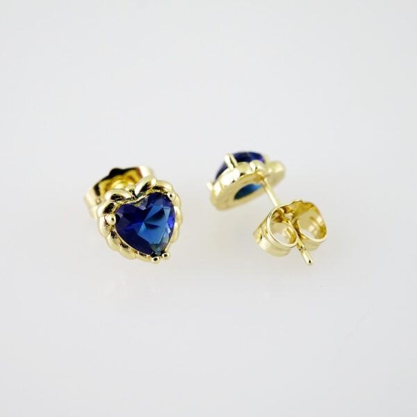E2158 Earrings - Aretes - Zircon Stone - 14K Real Color - Image 2