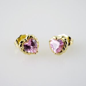 E2159 Earrings - Aretes - Zircon Stone - 14K Real Color