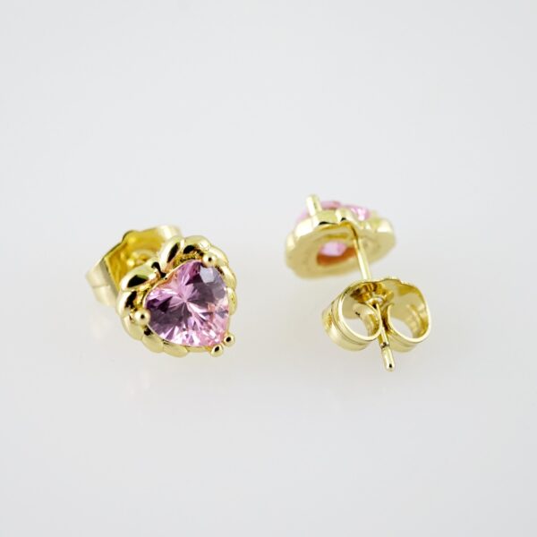 E2159 Earrings - Aretes - Zircon Stone - 14K Real Color - Image 2