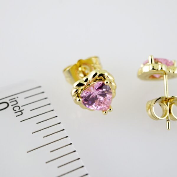 E2159 Earrings - Aretes - Zircon Stone - 14K Real Color - Image 3