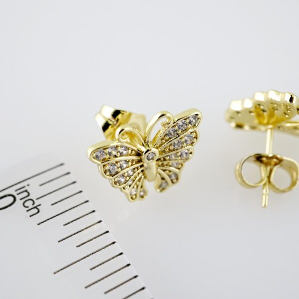 E2160 Earrings - Aretes - Zircon Stone - 14K Real Color - Image 3