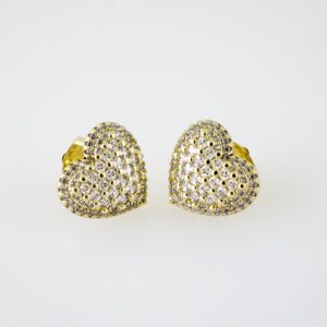 E2161  Earrings - Aretes - Zircon Stone - 14K Real Color