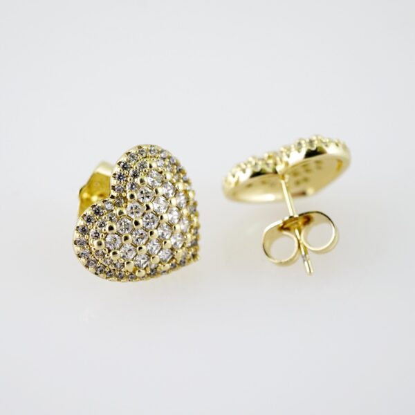 E2161  Earrings - Aretes - Zircon Stone - 14K Real Color - Image 2