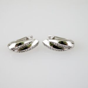 E2162 Earrings - Aretes - Zircon Stone - Silver Color