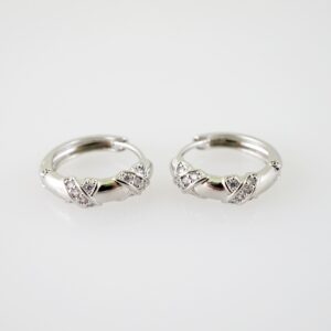 E2163 Earrings - Aretes - Zircon Stone - Silver Color