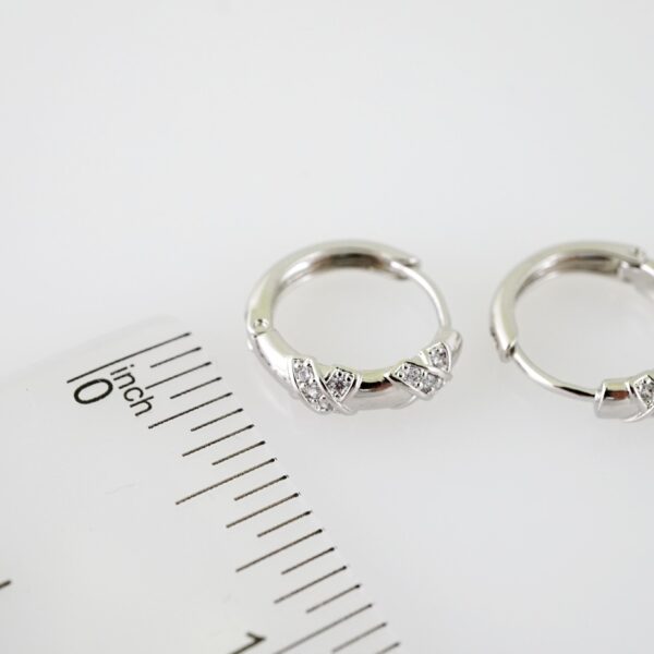 E2163 Earrings - Aretes - Zircon Stone - Silver Color - Image 3