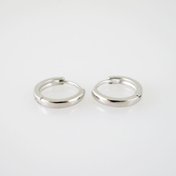 E2164 Earrings - Aretes - Plain - Silver Color