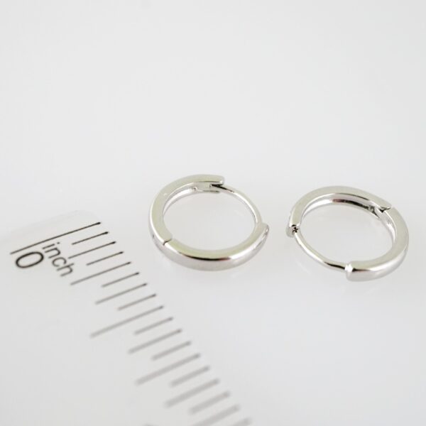 E2164 Earrings - Aretes - Plain - Silver Color - Image 3
