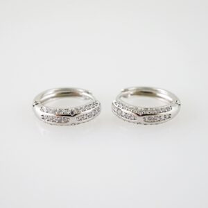 E2165 Earrings - Aretes - Zircon Stone - Silver Color