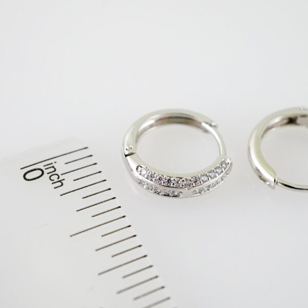 E2165 Earrings - Aretes - Zircon Stone - Silver Color - Image 3