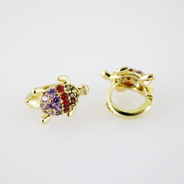 E2166 Earrings - Aretes - Zircon Stone - 14K Real Color - Image 2