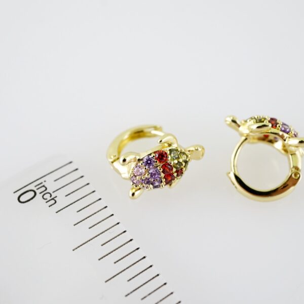 E2166 Earrings - Aretes - Zircon Stone - 14K Real Color - Image 3