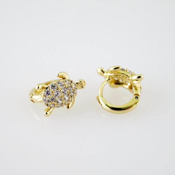 E2167 Earrings - Aretes - Zircon Stone - 14K Real Color - Image 2