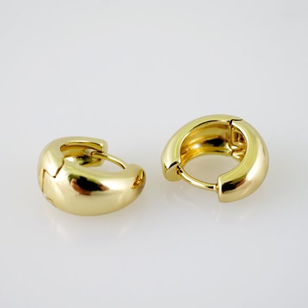 E2168 Earrings - Aretes - Plain - 14K Real Color - Image 2