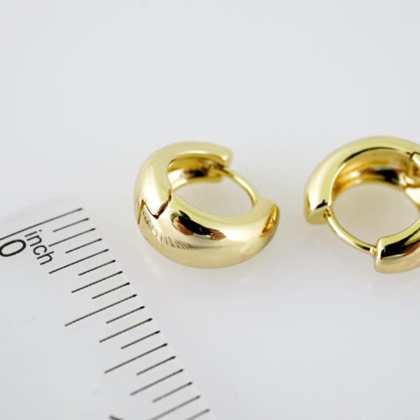 E2168 Earrings - Aretes - Plain - 14K Real Color - Image 3