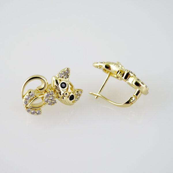 E2169 Earrings - Aretes - Zircon Stone - 14K Real Color - Image 2