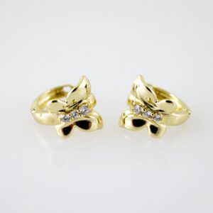 E2170 Earrings - Aretes - Zircon Stone - 14K Real Color