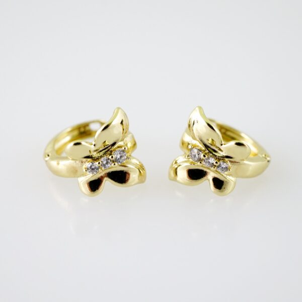 E2170 Earrings - Aretes - Zircon Stone - 14K Real Color