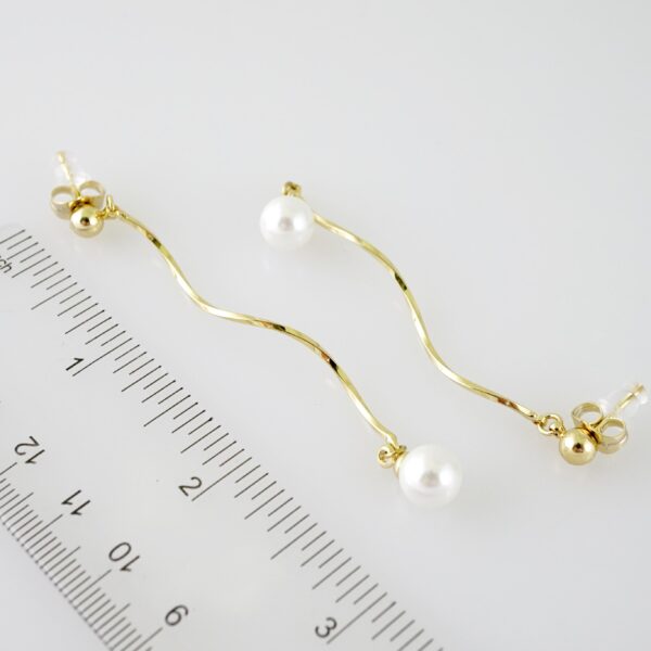 E2171 Earrings - Aretes - Pearl - 14K Real Color - Image 3