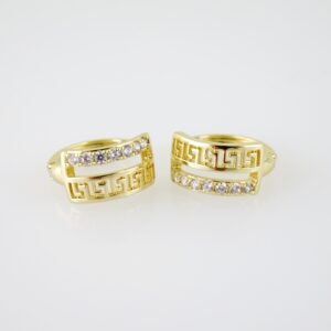 E2172 Earrings - Aretes - Zircon Stone - 14K Real Color