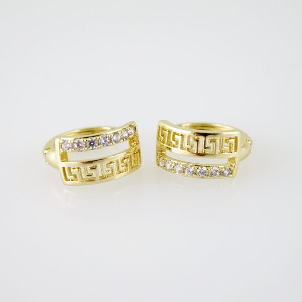 E2172 Earrings - Aretes - Zircon Stone - 14K Real Color