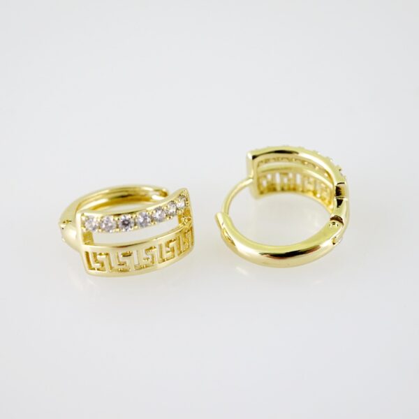 E2172 Earrings - Aretes - Zircon Stone - 14K Real Color - Image 2