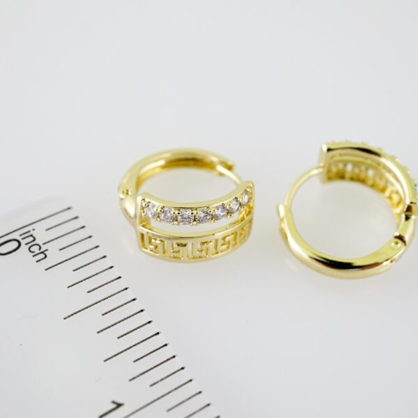 E2172 Earrings - Aretes - Zircon Stone - 14K Real Color - Image 3