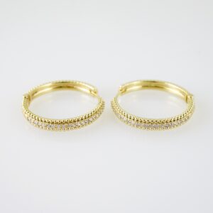 E2173 Earrings - Aretes - Zircon Stone - 14K Real Color