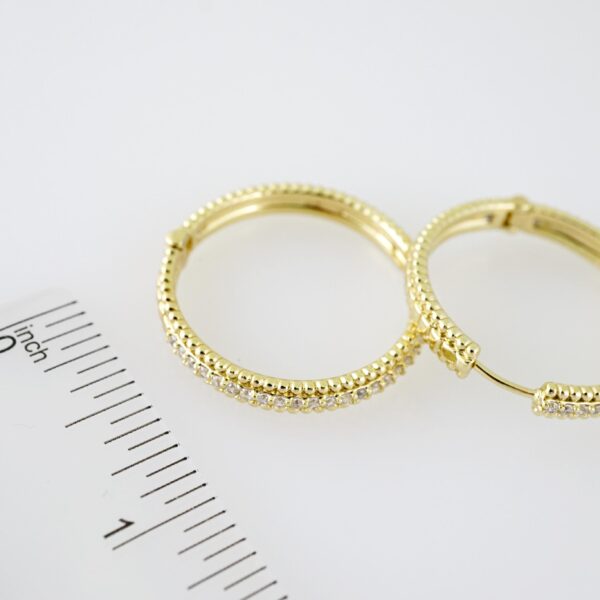 E2173 Earrings - Aretes - Zircon Stone - 14K Real Color - Image 3