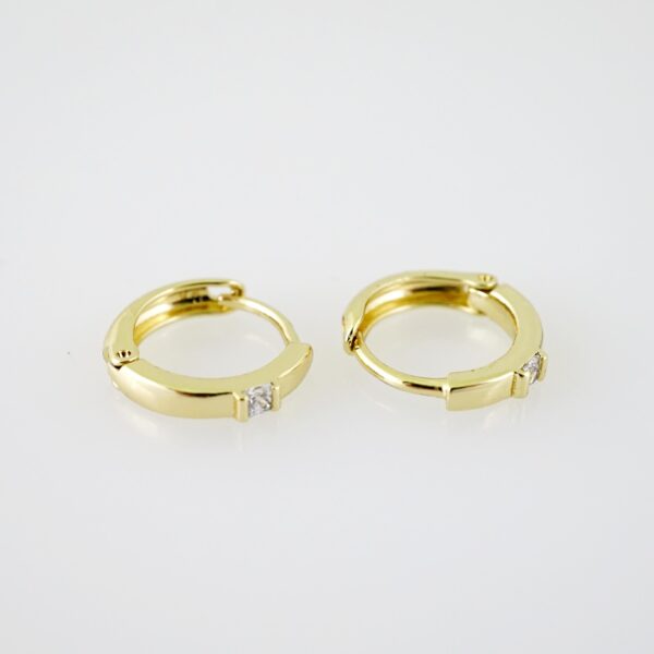 E2174 Earrings - Aretes - Zircon Stone - 14K Real Color - Image 2