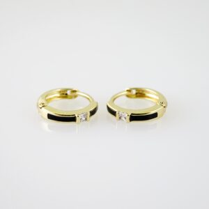 E2175 Earrings - Aretes - Zircon Stone - 14K Real Color
