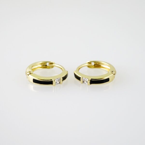 E2175 Earrings - Aretes - Zircon Stone - 14K Real Color