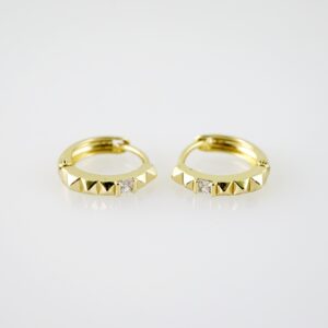 E2176 Earrings - Aretes - Zircon Stone - 14K Real Color