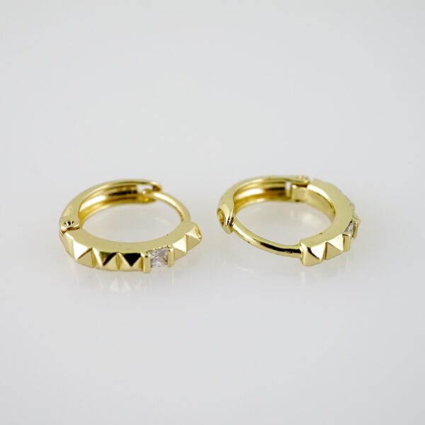 E2176 Earrings - Aretes - Zircon Stone - 14K Real Color - Image 2