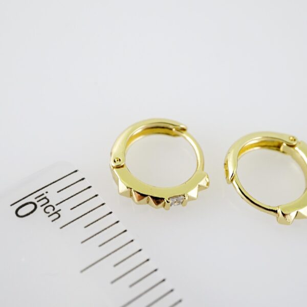 E2176 Earrings - Aretes - Zircon Stone - 14K Real Color - Image 3